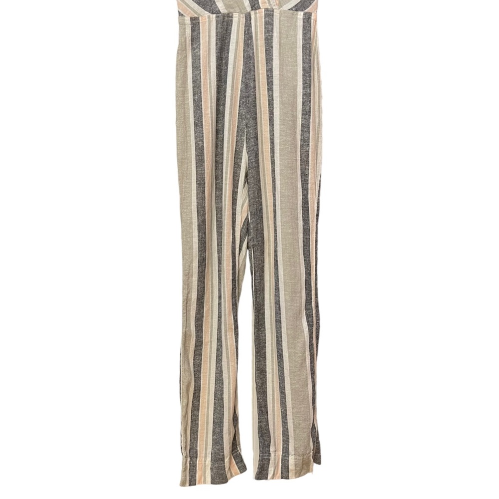Urban Outfitters Linen striped surplice button Jumpsuit womens size XS - Picture 4 of 16